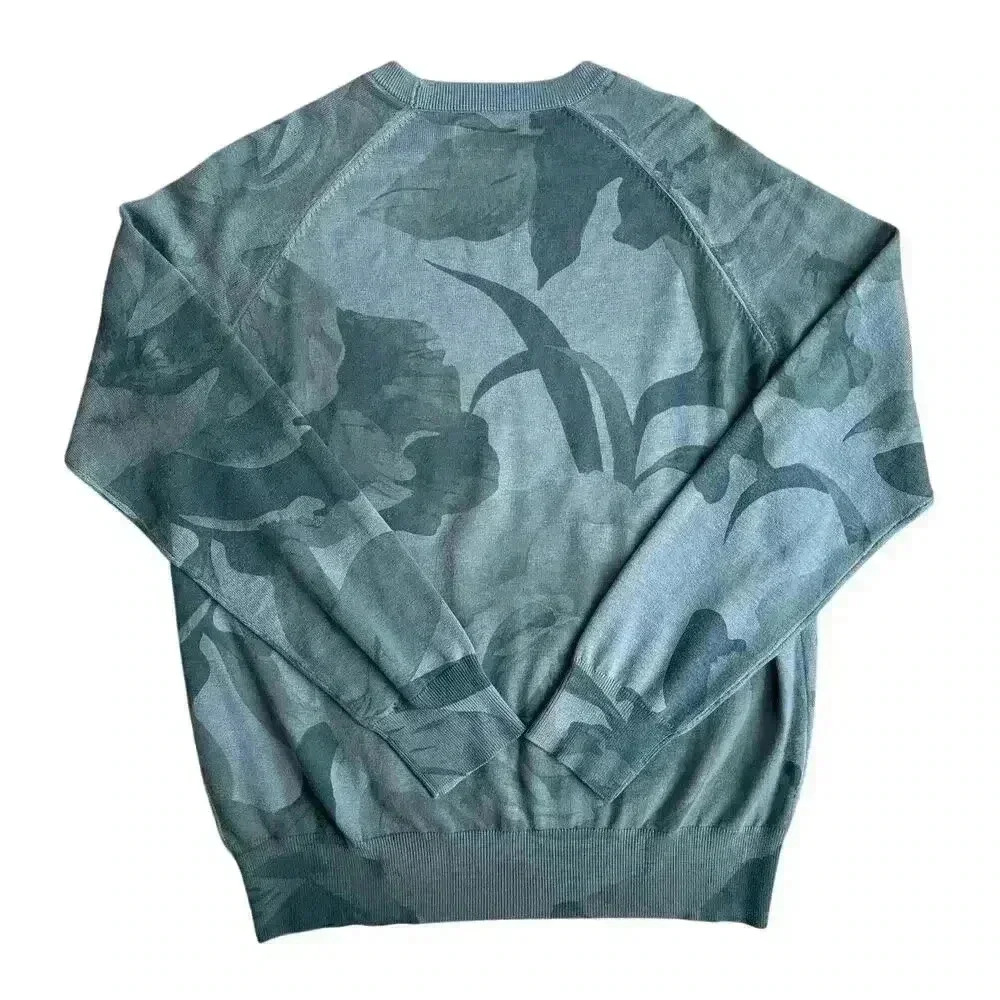 Diamond Supply Co Mens Large Crewneck Sweater Y2K Skater Blue Floral Logo - Picture 2 of 9